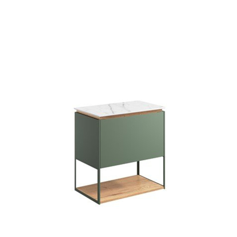 Crosswater Mada Étagère et cadre - 60x25x35,5cm - acier - Vert sauge SW927917