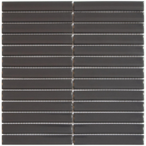 The Mosaic Factory Sevilla mozaïektegel - 29.6x29.9cm - wandtegel - Rechthoek - Porselein Carbon Gray Glans SW1015075