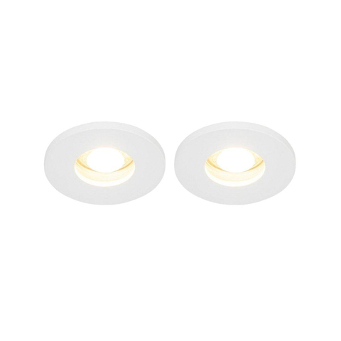 QAZQA Shed Inbouwspot - set van 2 - 8.5x8.5cm - IP54 - rond - mat wit SW1210153