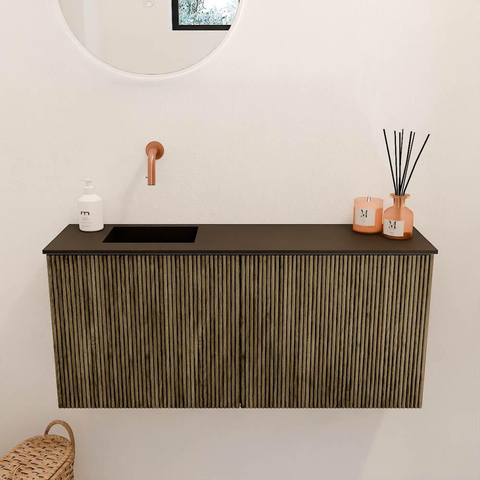 Mondiaz JOYA 90cm meuble de salle de bains - couleur Dusk - Vasque FAYE position Gauche Sans trou de robinet couleur Urban SW1421644
