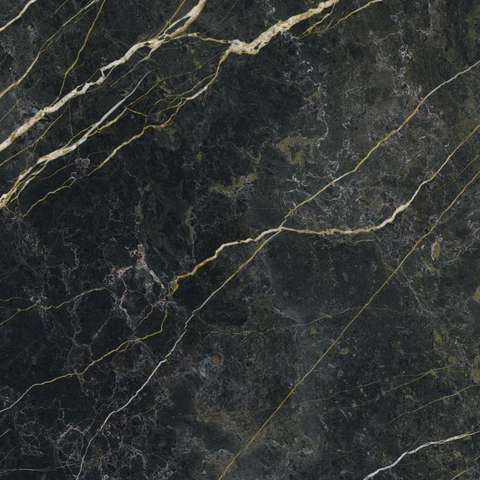 ÉCHANTILLON Terravito Cavinowand- en vloertegel - 120x120cm - 9.3mm - Carré - rectifié - Aspect marbre - Noir brillant SW1130800