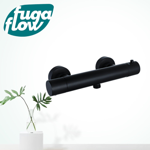 FugaFlow Eccelente Sobrado Badkamer Thermostatische Douchekraan - opbouw - zwart mat SW1123328