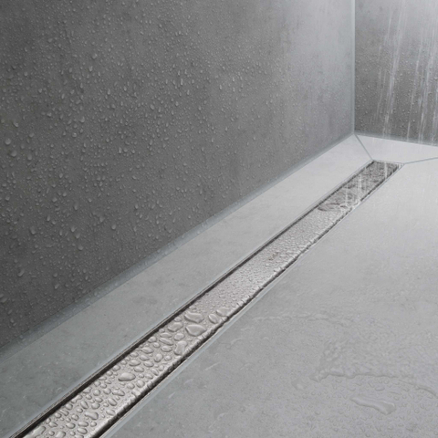 Hansgrohe RainDrain Match Douchegoot - 100cm - hoogte verstelbaar frame - brushed stainless steel SW1590421