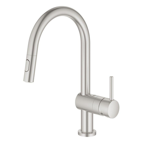 Grohe Minta Touch Keukenkraan - draaibare/uittrekbare uitloop - 2 straalsoorten - Brushed Supersteel (RVS) SW225340