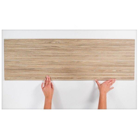 ÉCHANTILLON Ceralto Elvano Grain Carreau décoratif 32x100cm 10.4mm rectifié biscuit blanc Naturel SW912183