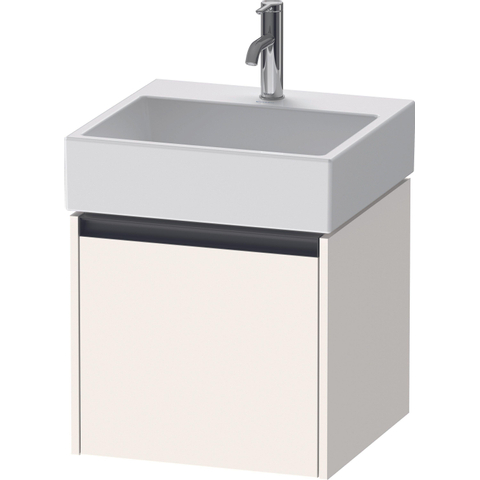 Duravit Ketho.2 Wastafelonderbouwkast - met 1 lade - 48.4x46x44cm - met greep antraciet - wit supermat SW771800