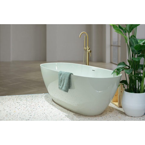 Fortifura Calvi Robinet baignoire sur pied 107.8cm avec douchette Laiton brossé SW720550