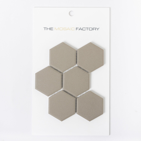 ÉCHANTILLON The Mosaic Factory London carreau mosaïque 5,1x5,9x0,6cm pour sol pour intérieur et extérieur Hexagone Céramique Gris foncé SW862094