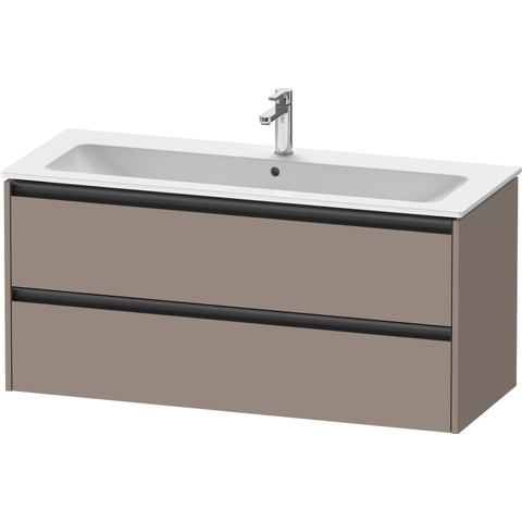 Duravit Ketho.2 Wastafelonderbouwkast - met 2 laden - voor enkele wastafel - 121x48x55cm - met grepen antraciet - basalt mat SW772706