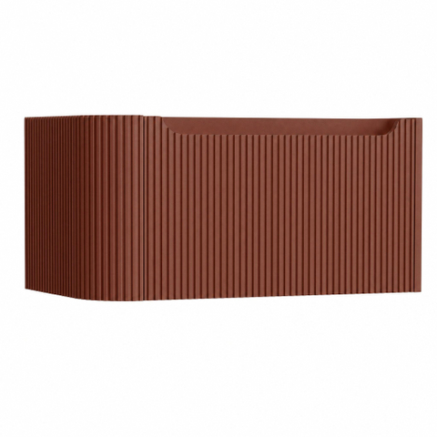 H&R Badmeubelen Juice Wastafelonderkast - 80x45x40cm - linkerhoek afgerond - 3D-front - 1 lade - geïntegreerde greep - terra mat SW1259628
