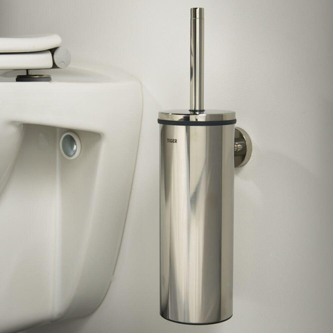 Tiger Boston Toiletborstel met houder RVS gepolijst 9.3x35.6x12.6cm CO309930341