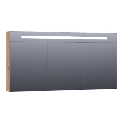 BRAUER Promise Deluxe armoire de toilette – 139 x 70 x 15 cm – LED directe – 3 portes, portes-miroir double face – Chateau SW371672