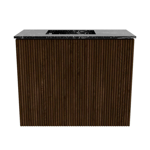 Mondiaz JOYA-DLUX 50cm meuble de salle de bains - couleur Walnut - Vasque FAYE position Gauche 1 trou de robinet couleur Lava. SW1422433