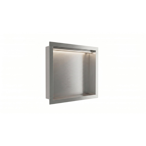 Fortifura Galeria Inbouwnis - 30x30x7cm - LED verlichting - geborsteld rvs SW1529765
