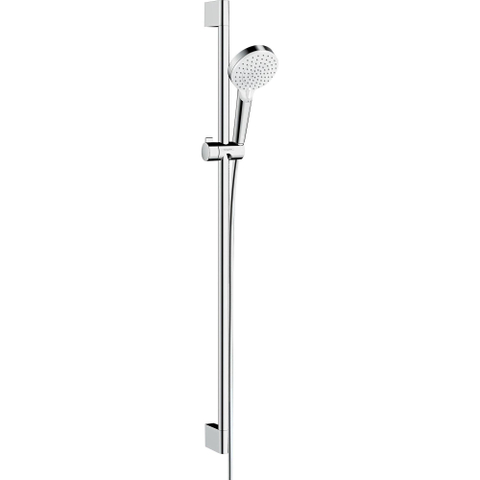 Hansgrohe Crometta Vario - doucheset - ecosmart 9l/min. - met douchestang - 90 cm - wit/chroom - wit chroom SW73218