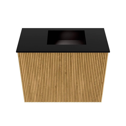 Mondiaz JOYA 50cm meuble de salle de bains - couleur Oak - Vasque FAYE position Droite Sans trou de robinet couleur Urban SW1421153