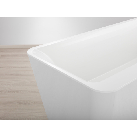 Villeroy & Boch Squaro edge 12 kunststof bad quaryl rechthoekig - vrijstaand - 180x80x45cm - inclusief paneel en afvoer /overloopcombinatie - glans wit 0942250