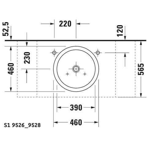Duravit Starck 1 - opbouw wastafel - 46cm - zonder kraangat - zonder overloop - glans wit 0308307