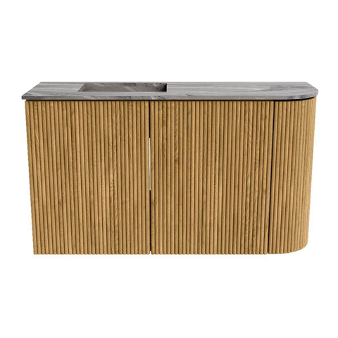 Mondiaz JOYA-DLUX 71.6cm toiletmeubel - ronding rechts kleur Oak - Wastafel FAYE positie Links 1 kraangat kleur Sombra. SW1424275