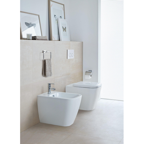 Duravit Karree Closetrolhouder - met klep - hoogglans chroom SW55120