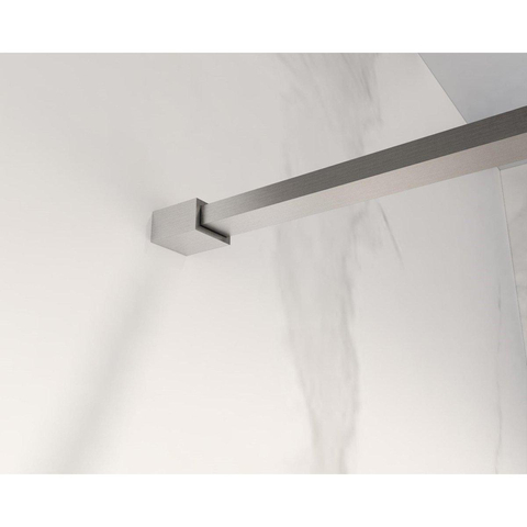 Fortifura Galeria barre de renfort rallongée 200cm pour douche à l'italienne - avec kit de fixation - Inox brossé SW927769
