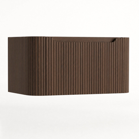 H&R Badmeubelen Juice Meuble sous vasque - 80x45x40cm - angles arrondis - 1 tiroir - poignée intégrée - coffee SW1488662