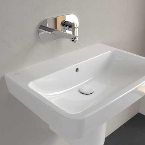 Villeroy & Boch O.novo wastafel - 65x46cm - zonder kraangat - met overloop - White Alpine (glans wit) SW448453