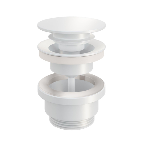Hotbath Mate Clickplug - met schroef rond - mat wit SW74461