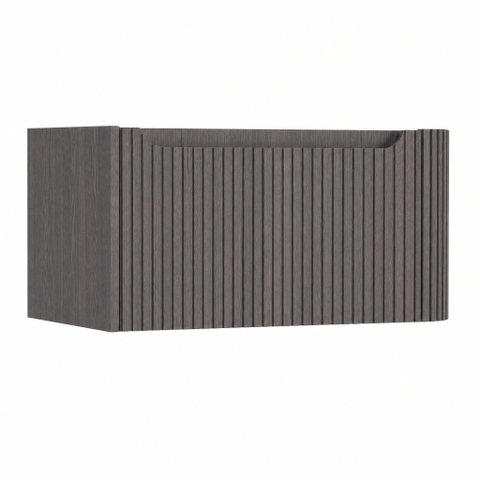 H&R Badmeubelen Juice Wastafelonderkast - 80x45x40cm - rechterhoek afgerond - 3D-front - 1 lade - geïntegreerde greep - wenge SW1259573