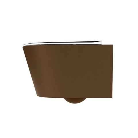 Mondiaz LAVIE hangtoilet – spoelrandloos – 36 x 53 cm – met softclose zitting – Rust (bruin), zitting Talc (wit) SW1208761