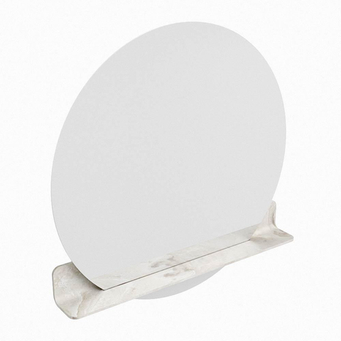 Mondiaz SPOT miroir – Ø 90 cm – avec tablette – Frappe (marbre beige) SW1235630