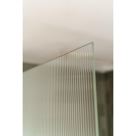 Fortifura Galeria Douche à l'italienne - 110x200cm - verre clair côtelé - anticalcaire - verre de sécurité 8mm - bras muraux - Blanc mat SW992931