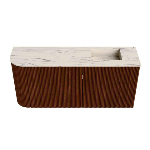 Mondiaz JOYA-DLUX 91.6cm toiletmeubel - ronding links kleur Ruby - Wastafel FAYE positie Rechts Zonder kraangat kleur Nata. SW1425463