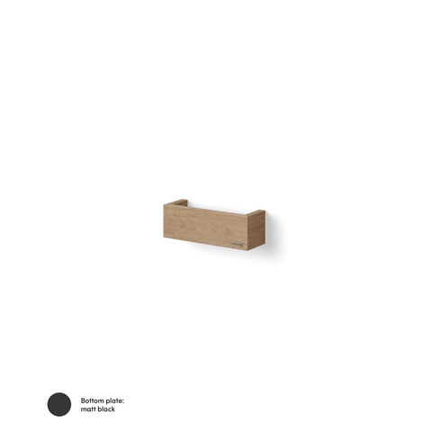 Looox Wood collection shelf BoX 30cm met bodemplaat zwart mat eiken zwart mat SW73148