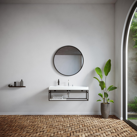 Clou Frame 110x42cm profil tubulaire INOX Noir mat SW411464