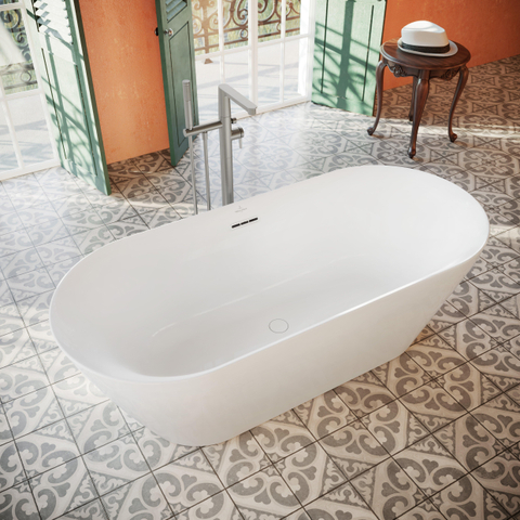 Villeroy & Boch Loop & Friends Baignoire îlot - 180x80cm - sans joints - Stone White SW917926