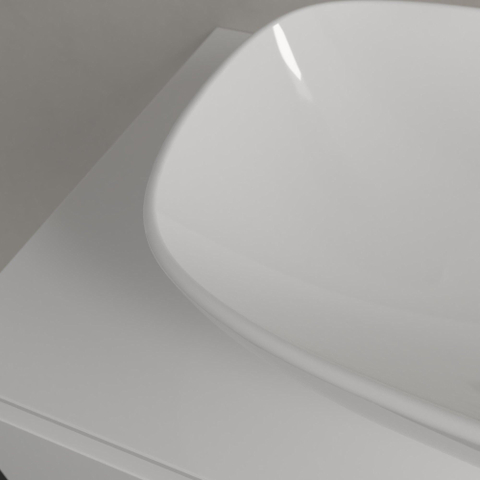 Villeroy & Boch Loop & Friends opzetwastafel - 56x38cm - zonder kraangat - zonder overloop - White Alpine (glans wit) SW644114