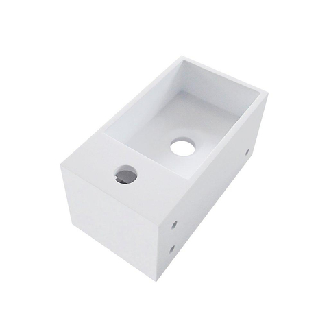 Wiesbaden Julia Fontein rechts - 35x20x16cm - solid surface - mat wit SW110910