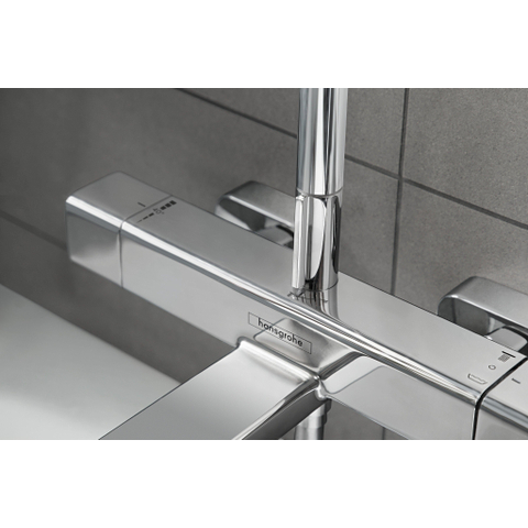Hansgrohe Croma E280 - showerpipe: - met badkraan - thermostatisch - met 1jet - hoofddouche - met 3jet - handdouche multi en doucheslang - 160cm - thermostaat - hoogglans chroom SW297546