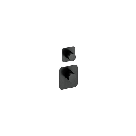 Hotbath Gal Afbouwdeel - voor Highflow Thermostaat - met 1 stopkraan - PVD - geborsteld gunmetal (antraciet) SW656262