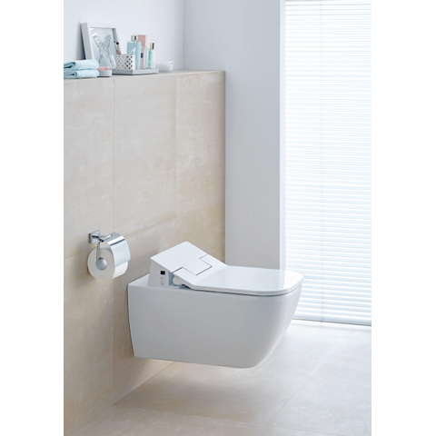 Duravit Karree Closetrolhouder - met klep - hoogglans chroom SW55120