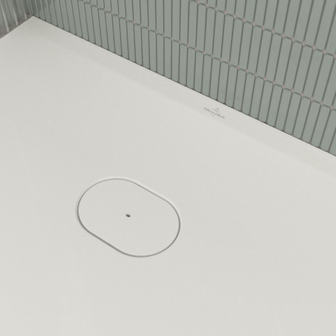 Villeroy & Boch Ecora douchebak - 150x100x3.5cm - afvoer korte zijde - white alpine (wit) SW1558982