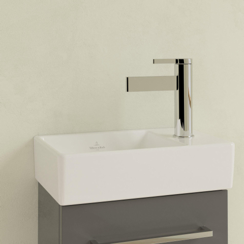 Villeroy & Boch Avento fontein - 1 kraangat rechts - zonder overloop - 36x22cm - White Alpine (glans wit) SW420537