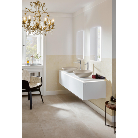 Villeroy & Boch Loop & Friends opzetwastafel - 42cm rond - met overloop CeramicPlus - mat almond (beige) SW644130