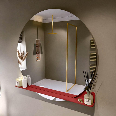 Mondiaz SPOT spiegel – Ø120 cm – met planchet – Fire (rood) SW1235530