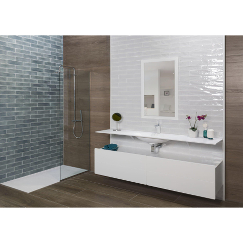 SAMPLE Terravito Almicoa wandtegel - 7.5x30cm - Rechthoek - 8.6mm - Opal White SW735602