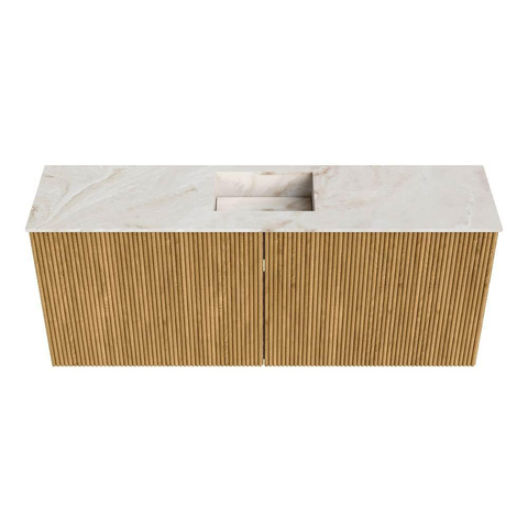 Mondiaz JOYA-DLUX 100cm meuble de salle de bains - couleur Chêne - Vasque FAYE position Milieu Sans trou de robinet couleur Frappe. SW1421893