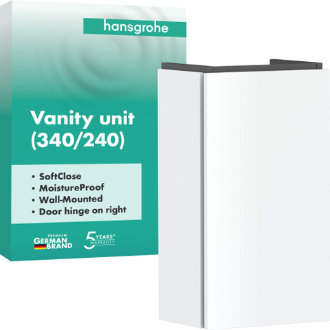 Hansgrohe Xilesa e fontein onderkast - 34x24cm - scharnier rechts - mat wit SW1406595