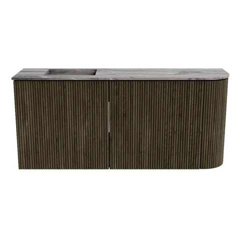 Mondiaz JOYA-DLUX 91.6cm toiletmeubel - ronding rechts kleur Shadow - Wastafel FAYE positie Links 1 kraangat kleur Sombra. SW1425228