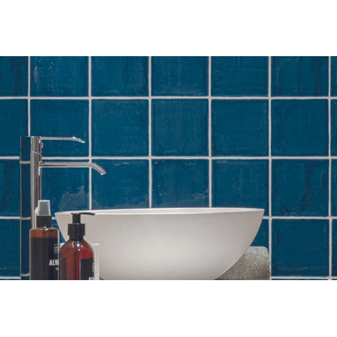 Terravito Viondo carreau mural - 13x13cm - 10mm - Carré - Bleu marine Brillant SW542671